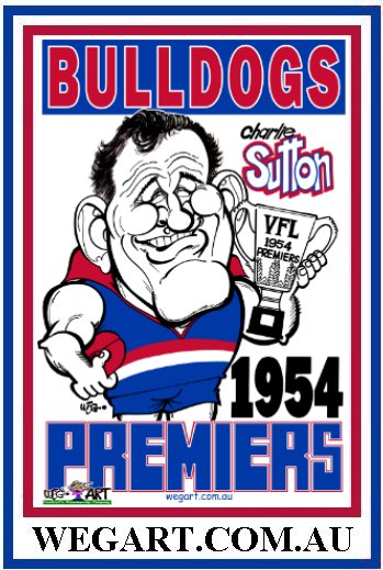 1954 Charlie Sutton 1954 Bulldogs Grand Final Poster